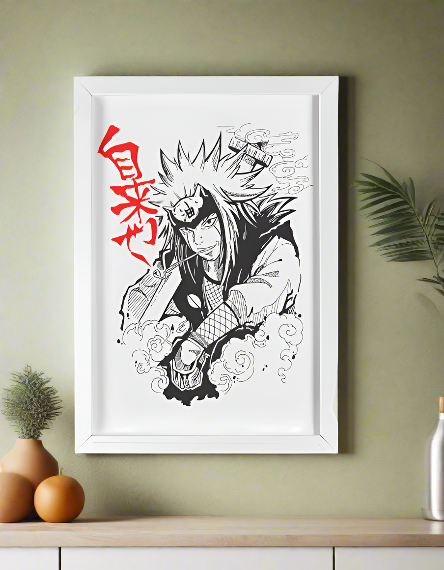 Naruto – Jiraiya Ink Art Framed Poster